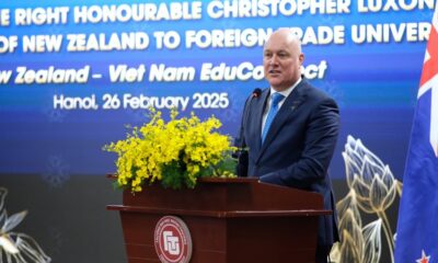 New Zealand prime minister Christopher Luxon speech at the event