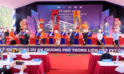 At the ground breaking ceremony for the FPT Quy Nhon Inter-Level School in Binh Dinh province, south-central Vietnam, February 16, 2025. Photo courtesy of FPT.