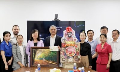 Huynh Thi Hang (pink suit), Chairwoman of Binh Phuoc People's Council, visit Hayat Kimya Vietnam factory in Binh Phuoc province, southern Vietnam on February 3, 2025. Photo courtesy of Binh Phuoc newspaper.