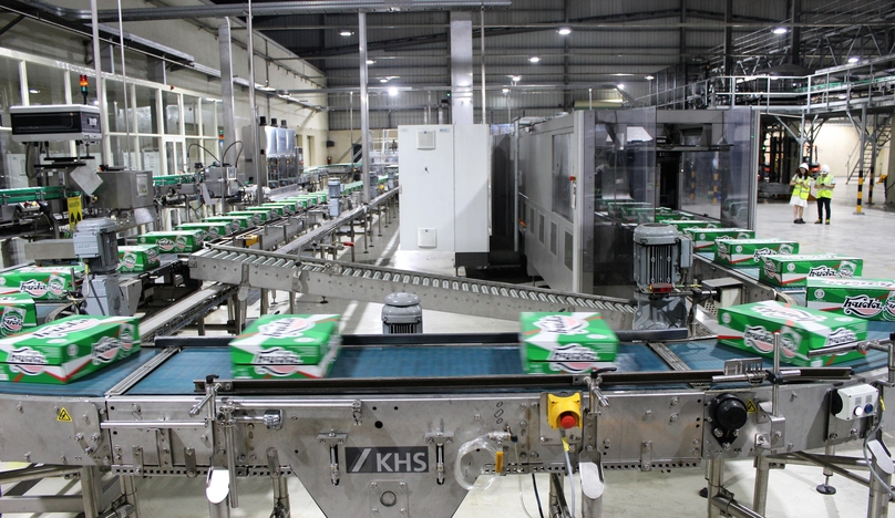 Production of Huda beer in Hue city, central Vietnam. Photo courtesy of Carlsberg.