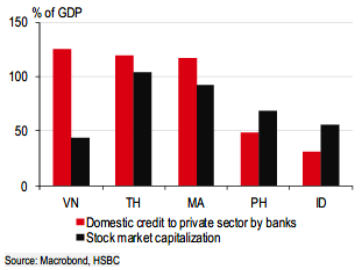 Vietnam’s economy leans heavily on bank lending for capital.