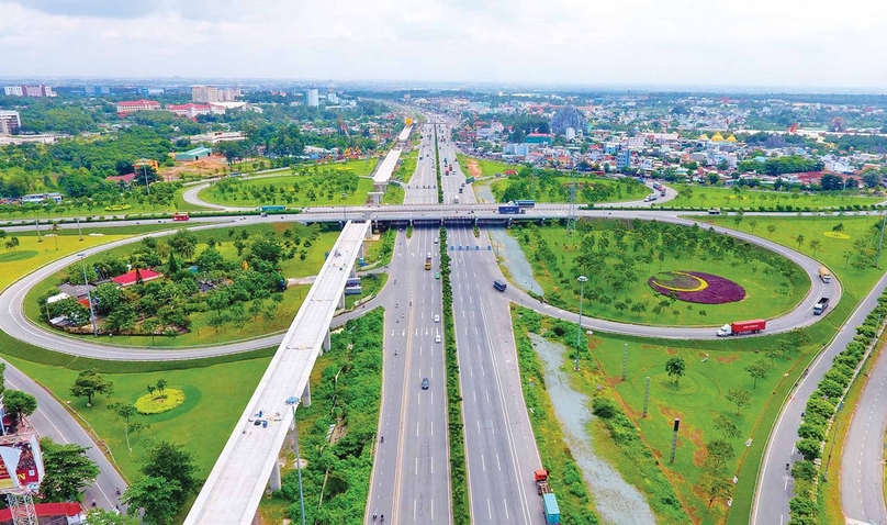 A part of Thu Duc city, Ho Chi Minh City, southern Vietnam. 