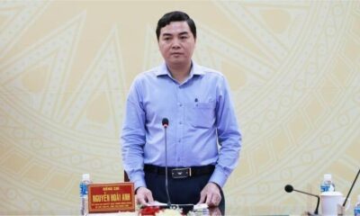 Nguyen Hoai Anh, chief of Binh Thuan's Party Committee, speaks at a meeting in Binh Thuan province, south-central Vietnam, March 17, 2025. Photo courtesy of Binh Thuan news portal.