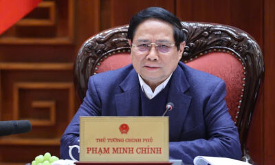 Prime Minister Pham Minh Chinh speaks at a meeting on February 23, 2025. Photo courtesy of the government's news portal.