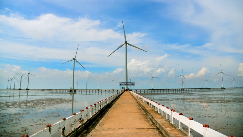 A sea-based wind power project in Bac Lieu province, Mekong Delta, southern Vietnam. Photo courtesy of EVN.